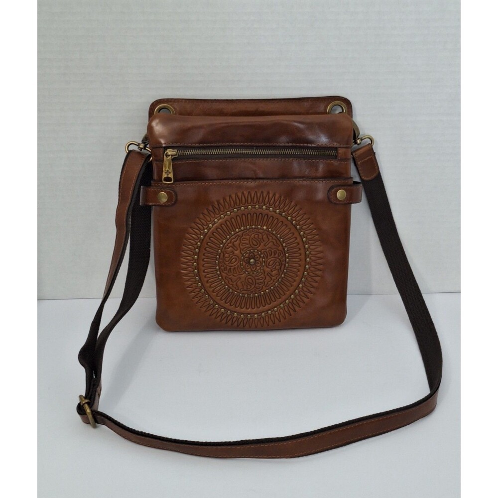 PATRICIA NASH Leather Francesca Crossbody Bag Embossed Boho Festival Western NEW
